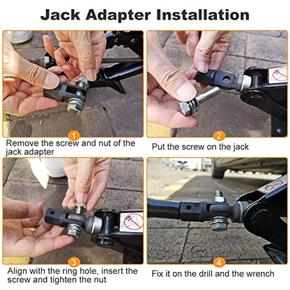 1/2" Scissor Jack Adapter Socket Adaptor with Impact Drill Black | For 1/2 Inch Drive Impact Wrench or 13/16 Inch Lug Wrench, Easy Lifting
