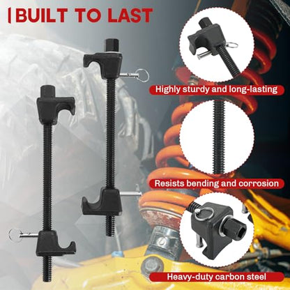 Macpherson Strut Spring Compressor Tool Kit | Heavy Duty Dual Coil Spring Compressor with Locking Pins, 13/16” Socket 1/2" Drive, 11.5" Range, Set of 2 for Suspension Work