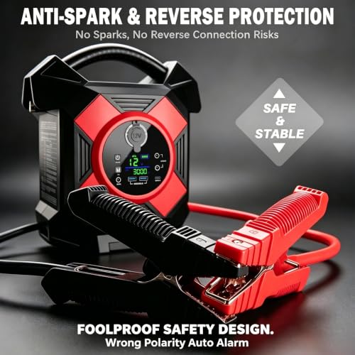 Heavy Duty Truck Jump Starter: 30000A,12V Semi Truck Jump Starter,64000 MAH, Starts Diesel & Gasoline Engines up to 50 L,-40°F to140°F,Essential Emergency Tool for Commercial Vehicl [2026 Upgraded]