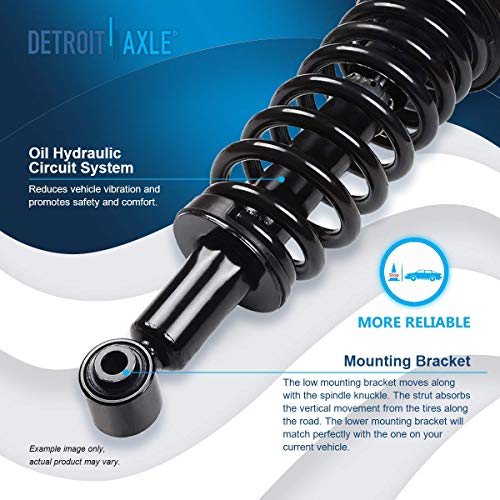 Detroit Axle - Rear Struts for 2002-2005 Ford Explorer Mercury Mountaineer 2 Complete Struts with Coil Spring Assembly 2003 2004 Replacement Suspension Quick Install Ready Strut Shock - size: 171322 x2/PAIR