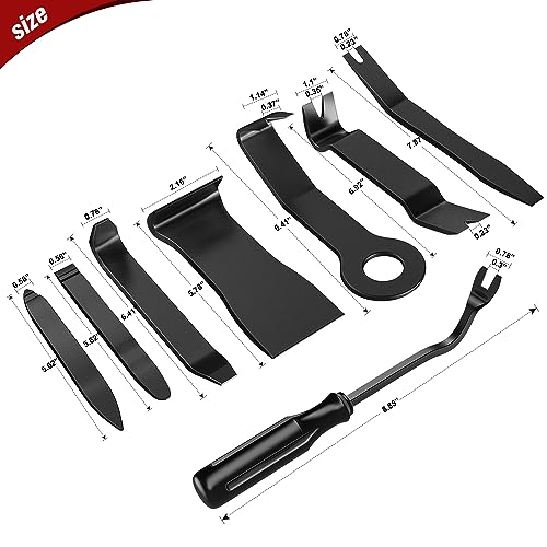 Nilight 8PCS Auto Trim Removal Tool Kit No-Scratch RemovalTool Kit for Car Audio Dash Panel Window Molding Fastener Remover Tool Kit-Black - color: Black, size: 8Pcs
