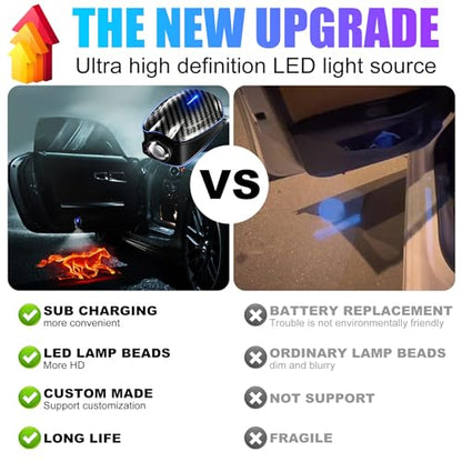 SPOBODY 2PCS Car Door Light Projector Wireless Car Door Projector Rechargeable HD Car Welcome Courtesy Ghost Shadow Lamp Fit for Cars (for Lee-xuus) - style: for Lee-xuu