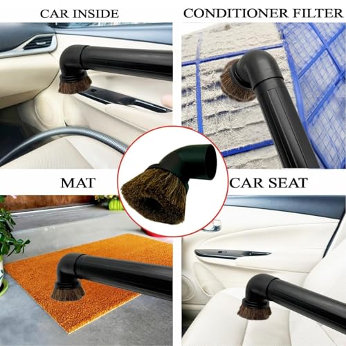 GHAMADE Vacuum Accessories & Attachments for Shop Vac 2-1/2'' - Vacuum Dust Brush & Extension Wand Compatible with Vacuums Using 2-1/4'' Inner Diameter Accessories (Horsehair, 2-1/4'') - style: HorseHair