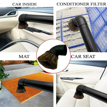 GHAMADE Vacuum Accessories & Attachments for Shop Vac 2-1/2'' - Vacuum Dust Brush & Extension Wand Compatible with Vacuums Using 2-1/4'' Inner Diameter Accessories (Horsehair, 2-1/4'') - style: HorseHair