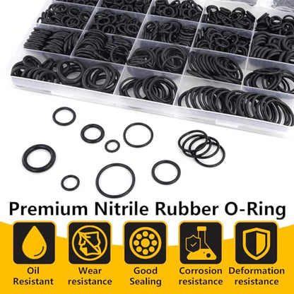 1040 PCS 21 Size O Ring Assortment Kit, Industrial-Grade Nitrile Rubber O-Rings for Automotive Repairs, Kitchen Faucets, Pressure Washers and Assorted Plumbing - Durable & Oil Resistant - style: 1040 PCS O-Rings Kit