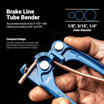 Capri Tools 3/16 in. Double Flaring Tool Kit for Brake Lines 3/16" SAE (4.75 mm) with Wrenches, Tube Cutter, and Tube Bender