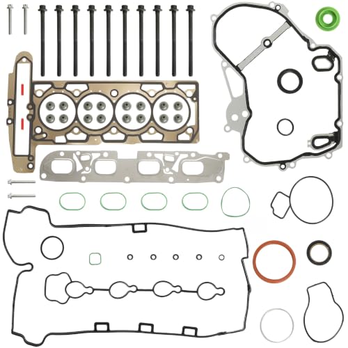 2.4L Head Gasket Set Bolts Fit For Chevy Equinox Malibu 2010-2017 | Fit For Chevy Equinox Malibu Captiva Sport GMC Terrain Fit For Buick Regal Lacrosse Timing Cover Gasket 12637166 HS26466PT - size: Gasket set GM LAF 2.4L