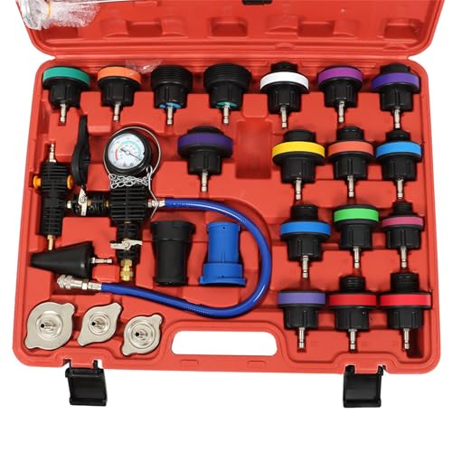 labwork 28Pcs Radiator Pressure Tester Vacuum Type System Kit