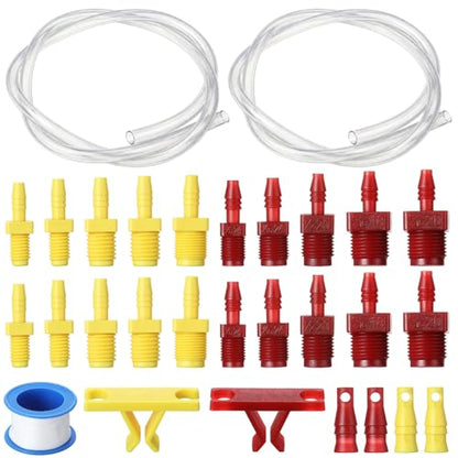 Outus 29 Pcs Master Cylinder Bleeder Kit Compatible with 13911-22" Clear Hose Clip PTFE Tape SAE and Metric - Complete Fit Brake Bleeder Kit