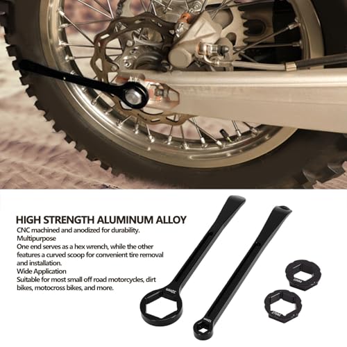 Srliya Motorcycle Tire Lever Tool Spoon Tire Iron Lever Wrench Set Axle Nut Wrench 10mm 13mm 22mm 27mm 32mm with Curved Spoon Head for Small Dirt Bikes Off Road Motorcycles