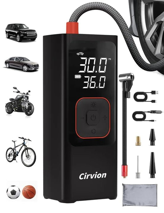 Tire Inflator Portable Air Compressor, 3X Faster 25000mAh 160 PSI Air Pump for Car Tires- Cordless, with Pressure Gauge, LED Light & Digital Display, for Car, Pickup, Truck, Motor, E-Bike and Bicycle - style: Classic