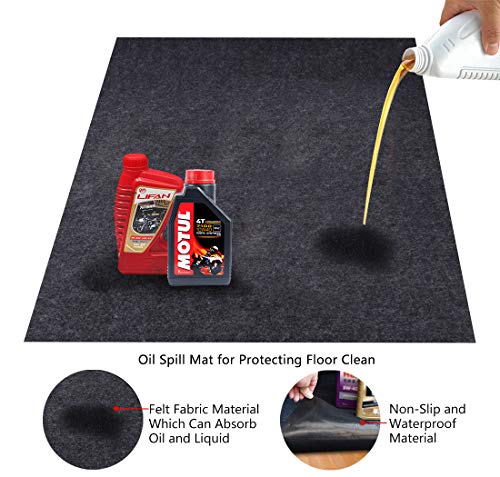 Felt Fabric Absorbent Material Garage Floor Oil Spill Mat,Under Sink Mat, Protects Garage Floor(36inches x 36inches) - size: 36inches x 36inches