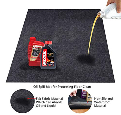 Felt Fabric Absorbent Material Garage Floor Oil Spill Mat,Under Sink Mat, Protects Garage Floor(36inches x 36inches) - size: 36inches x 36inches