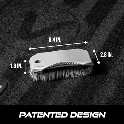 VIKING Carpet Cleaning and Scrub Brush for Floor Mats, Cleaning Brush for Car Interior and Home, Grey, 6.4 x 2.8 x 1.8 Inch
