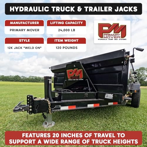 Hydraulic Trailer Jack (24,000 lb) Power Jack 12K x 2 Double Acting, Lift Trailer Jack Stand & Hydraulic Power Unit with (Hydraulic Jack with Bracket) (24k Jack Weld On) - style: 24k Jack Weld On