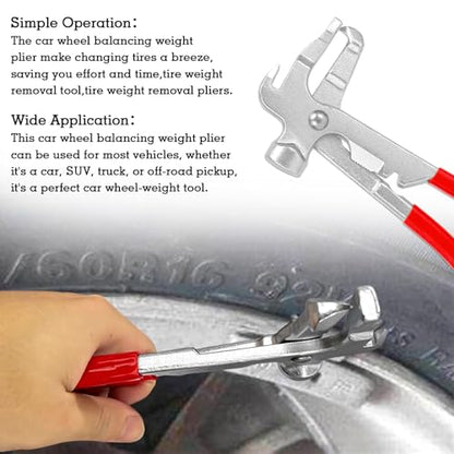 Car Wheel Balancing Weight Plier Hammer Tool, Wheel Weight Removal Tool for Repair Remover Tire