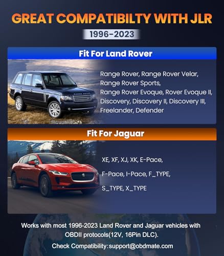 OBD2 Scanner for Jaguar Land Rover Full System Diagnostic Tool | OBDMATE OM501 Car Scanner with Oil Reset Battery Register...Full OBDII Functions Read&Erase Fault Codes, Free Software Update
