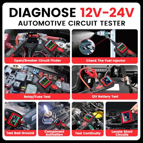 TopDiag P200 Power Circuit Probe Kit - Automotive Circuit Tester with 2024 Online Update, 9~30V Voltage Range, Multimeter, Relay Test, Fuel Injector Tester, Activating Component, Oscilloscope Mode - style: P200