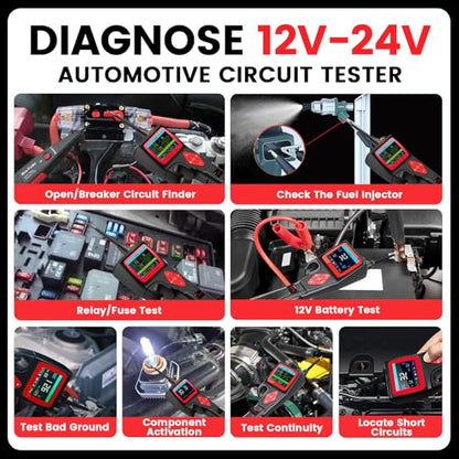 TopDiag P200 Power Circuit Probe Kit - Automotive Circuit Tester with 2024 Online Update, 9~30V Voltage Range, Multimeter, Relay Test, Fuel Injector Tester, Activating Component, Oscilloscope Mode - style: P200