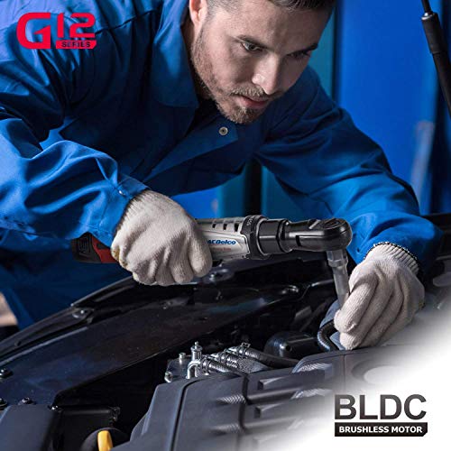 ACDelco ARW1210-4P G12 Series 12V Cordless Li-ion ½” 70 ft-lbs. Brushless Ratchet Wrench Tool Kit