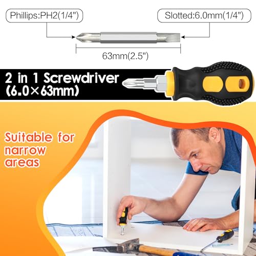9pcs Magnetic Screwdrivers Set, Including 12in Phillips and Slotted | with Non-Slip Cushioned Handle Grip - color: 9pcs