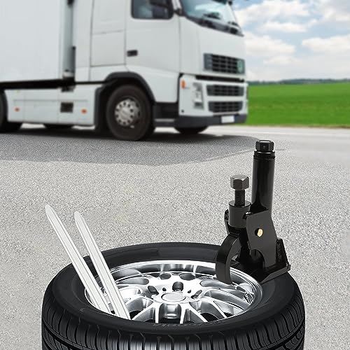 Manual Tire Bead Breaker Hammer Tires Changer Tool Adjustable Tire Bead Breaker Manual Tire Changer with 2 Crowbars Fit for ATV Tire Operation Tractors, Trucks, Cars - Black