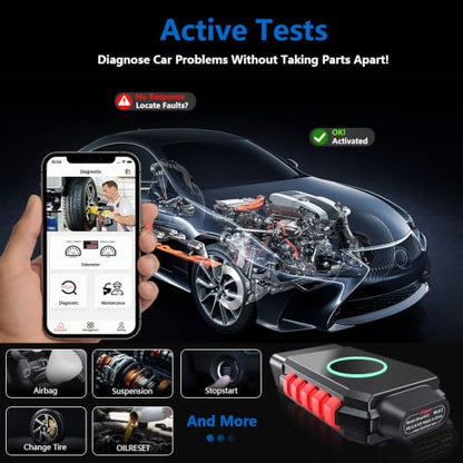 Bluetooth OBD2 Scanner Bidirectional Tools, VIDENT iSmartDiag510Pro Scan Tool with Lifetime Updates, 28 Resets, CAN FD/DoIP, All System Diagnostics for iOS & Android