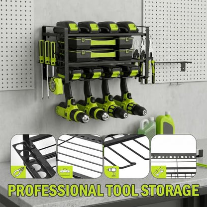 Storage Racks For Power Tools, Tool Organizers, For Garage Organizer Heavy Duty Metal Tool Storage Rack, 3 Layer Wall-Mounted Drill Racks Holders