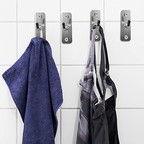 30pcs Wall Mounted Hook Heavy Duty Metal Single Hooks Home Storage Organizer Hanger Stainless Steel Hook Garage Hooks Tool for Garage Shop Retail Office Kitchen Store Display (4in/10cm) - size: 4 inches