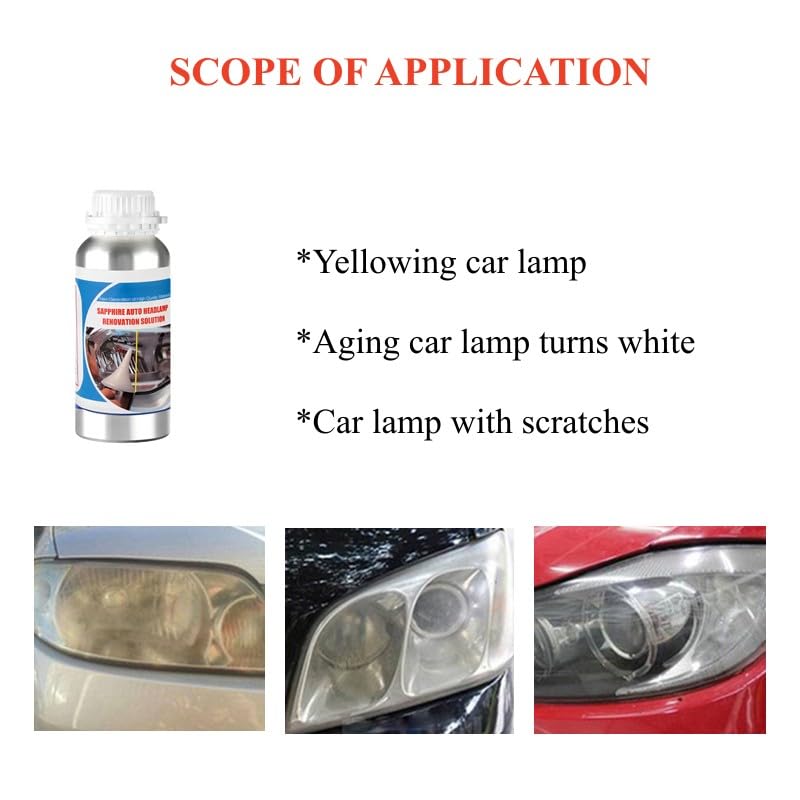 600ML Headlight Restoration Liquid,Automobile Headlight Lens Polish Repair Liquid, Car Headlight Scratch Restoring Fluid for Repair Headlight Yellowing, Haze, Scratches - size: 600ML