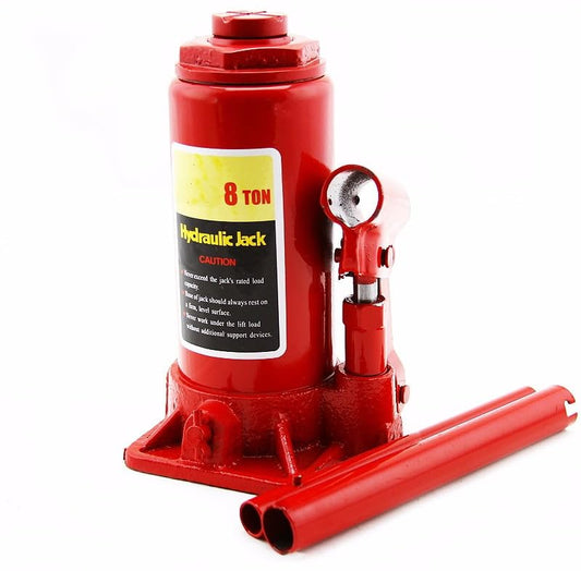XtremepowerUS 8-Ton Heavy Duty Hydraulic Bottle Jack Large Capacity Weight Lifting Equipment with Handle, Red - size: 8 Ton