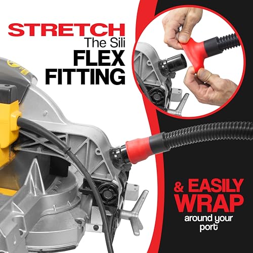 10 Foot Long Power Tool Hose w/ 5 Fittings & 3 Sili Flex Fit Fittings - size: Hose w/ 8 Fittings
