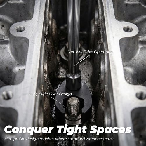 19PC 3/8” and 1/2” Drive Crows Foot Wrench Set, 8 to 32 mm Sizes Metric Crowfoot Wrench Set, Jumbo Flare Nut Wrenches, for 3/8in and 1/2in Drive Ratchet with Organizer Box