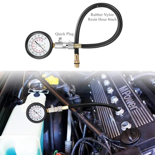 Automotive Compression Tester Kit with Spark Plug Tester TONZACK Engine Compression Tester 0-20 Bar & 0-300 psi Car Compression Tester for Engine Compression Test Measure Car M10 M12 M14 M18(Black) - color: black