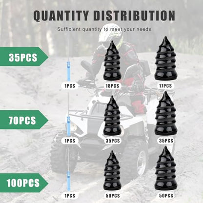100 Pcs Tire Repair Rubber Nail Self Tapping Tire Repair Screws Kit for Trucks Motorcycles Cars and Other Vacuum Tire Vehicles