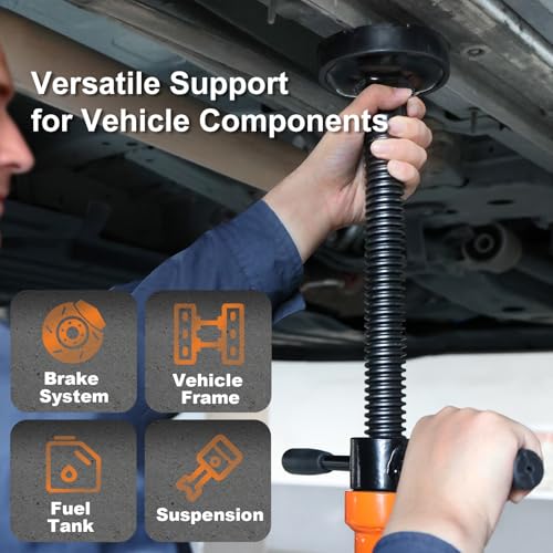 Underhoist Support Stand, 1-Ton Capacity, 3-Section Adjustable Height 34.8'' to 70.9'', Self-Locking Threaded Screw with Thrust Bearing Pole Jack, 2 Replaceable Saddles for Vehicle Component Support