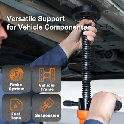 Underhoist Support Stand, 1-Ton Capacity, 3-Section Adjustable Height 34.8'' to 70.9'', Self-Locking Threaded Screw with Thrust Bearing Pole Jack, 2 Replaceable Saddles for Vehicle Component Support