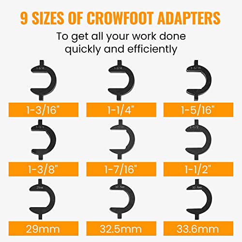 maXpeedingrods Inner Tie Rod Removal Tool Kit,with 9 Crowfeet Adapters, Inner Tie Rod Installation and Removal Tool for Toyota for Nissan for Ford Lincoln