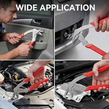 Car Clip Pliers - Auto Fastener Clip Removal Tool, Spring Loaded Panel & Trim Removal Pliers for Automotive Plastic Fasteners, Door Panels, Rivets & Interior Clips
