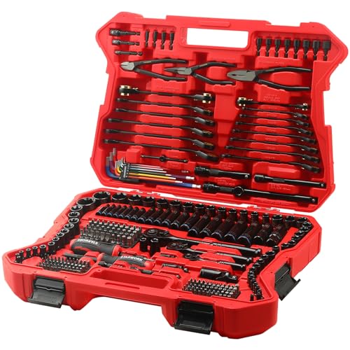 STARWORK TRUE MECHANIC™ 305-Piece Mechanics Tool Set with 120-Tooth Reversible Ratcheting Wrench Set, 1/4", 3/8", 1/2" Drive, Professional Metric Set - size: 305 PC