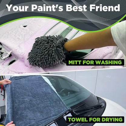 PWACCS Foam Cannon for Pressure Washer, 1.5 Liter | Car Wash Kit with Soap, Snow Foam Blaster, Includes Car Drying Towel and Wash Mitt, 3600 PSI - size: 400 ML