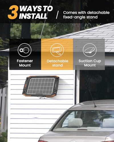 BALDR 12V Solar Battery Charger, 13W Waterproof Dual Sided Battery Maintainer, IP67 MPPT Trickle Charger for Car, Trailer, Lawn Mower, Boat - color: Black