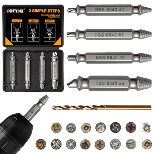 5PCS Damaged Screw Extractor Set, Upgraded Model HSS 6542, Hardness is 63-65HRC, Screw Grab Screw Removal Tool, General bit Set Double Ended for Damaged Broken Stripped Screws - style: 5PCS