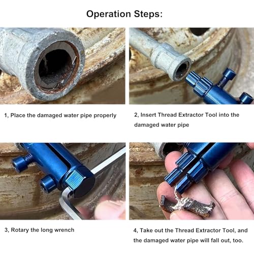 Broken Pipe Thread Extractor Tool, Broken Valve Thread Extractor, Stripped Screw Extractor Set Easy Out Broken Screw Removal Tool for 1/4", 3/8", 1" Pipes - Damaged Screw & Bolt Extractor Kit