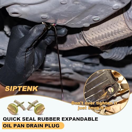 Siptenk 2PCS Universal Oil Pan Drain Plug Replace 65109 090-080 | Oil Drain Plug Fit for 1/2 In. to 3/4 In. or M12 to M18 Hole - color: 2PCS Oil Pan Drain Plug
