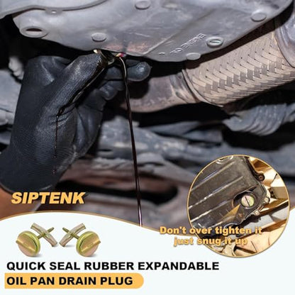 Siptenk 2PCS Universal Oil Pan Drain Plug Replace 65109 090-080 | Oil Drain Plug Fit for 1/2 In. to 3/4 In. or M12 to M18 Hole - color: 2PCS Oil Pan Drain Plug