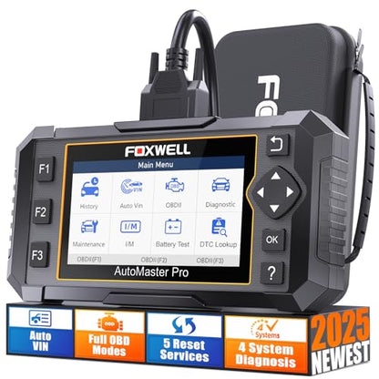 FOXWELL NT614 Elite OBD2 Scanner 4 System Code Reader Scan Engine ABS SRS Transmission, 5 Resets Oil/EPB/ABS Bleeding/SAS/Throttle Live Data, Auto VIN, WiFi Updates Car Diagnostic Tool for DIY & Pros