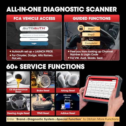 LAUNCH X431 PRO5 J2534 Protocol Bidirectional Scan Tool with SmartLink C V2.0, Car Diagnostic Scanner with Topology Mapping, 60+ Services, Intelligent Diagnostics, Guided Functions, 2-Year Free Update