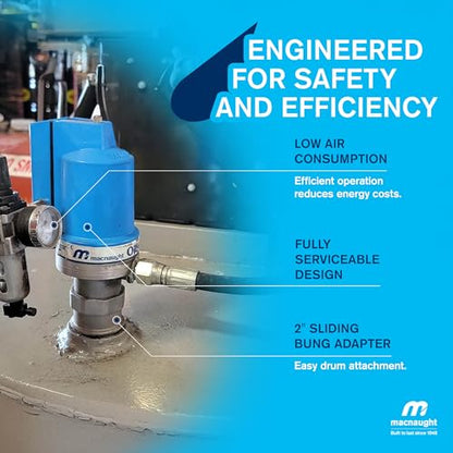 Macnaught Ratio 5:1 Air Operated Pneumatic Oil Transfer Pump. Engine and gear oils up to SAE140, auto trans, hydraulic fluid and anti-freeze/anti-boil (NOT for Gasoline or Diesel)