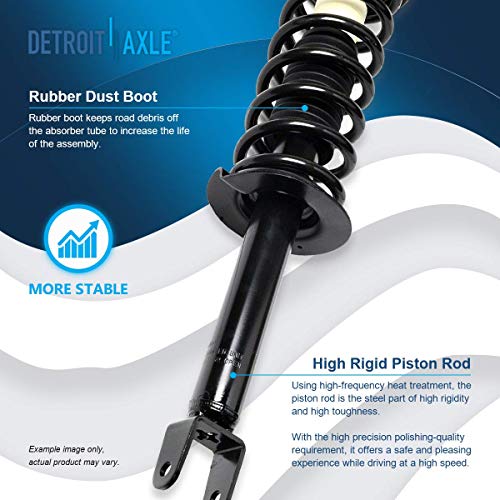Detroit Axle - Rear Struts for 2008-2012 Honda Accord Complete 2 with Coil Spring 2009-11 Replacement Suspension Quick Install Ready Shocks Assembly - size: 172563 x2/PAIR